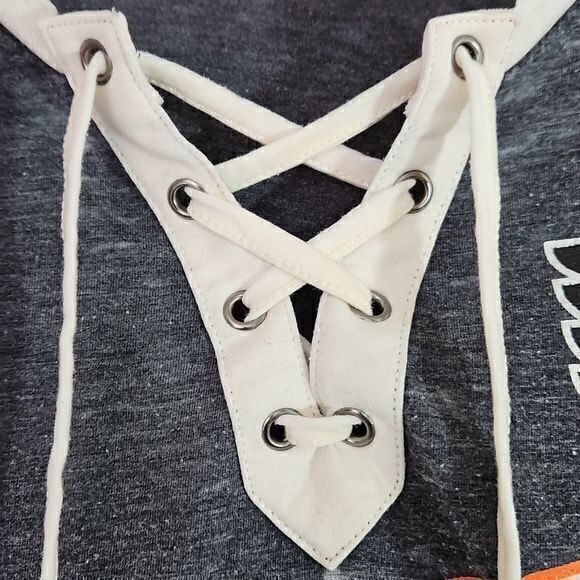 Philadelphia Flyers Lace Up Collar Long Sleeve Shirt Size M‎ - Picture 6 of 14